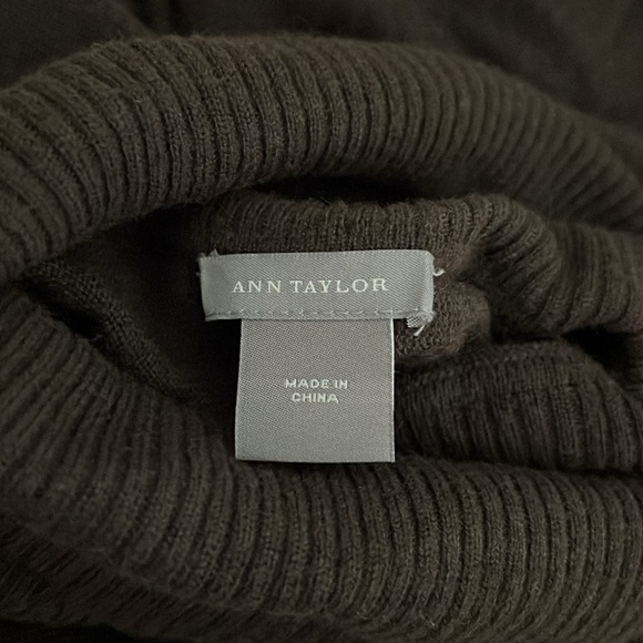 Ann Taylor Espresso Brown Wool Poncho Sweater - Picture 7 of 8